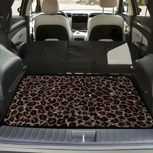 1pc Leopard - Print Car Trunk Mat, Material, for Car Interior Organization, Stylish & Durable, Fits Most Car Trunks