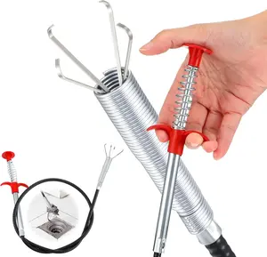 Flexible Spring Pipe Dredging Tool, Four-Claw Grab Sewer Hair Debris Remover, Multi-Purpose Drain Cleaner For Sink Toilet Floor Drain Pipes