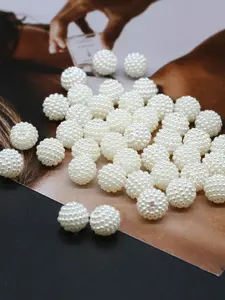 40pcs 12mm Faux Pearl Acrylic Beads, Plum Color Beads for DIY Jewelry Making, Bag Charms, Phone Chains, Perfect Gift for Friends