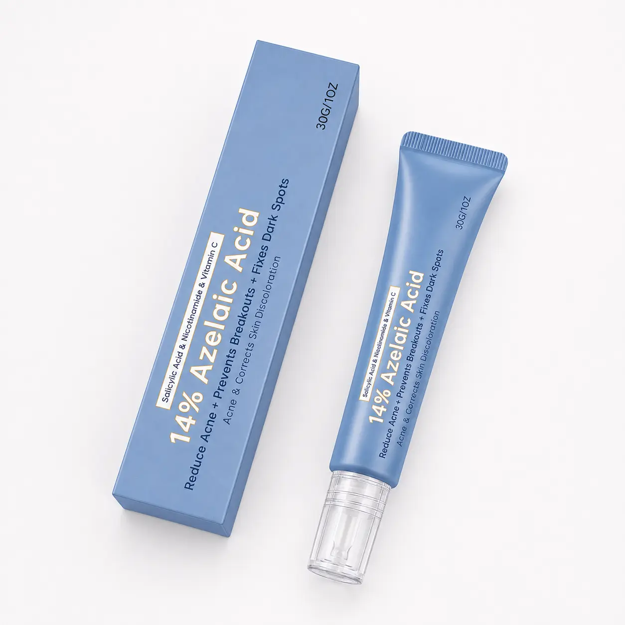 14% Azelaic Acid Acne Cream for Face, Redness Relief & Dark Spot Care, Niacinamide + Vitamin C Serum for Blemish-Prone Skin, Pore Refining Moisturizer for Smooth Clear-Looking Skin, 1 Oz