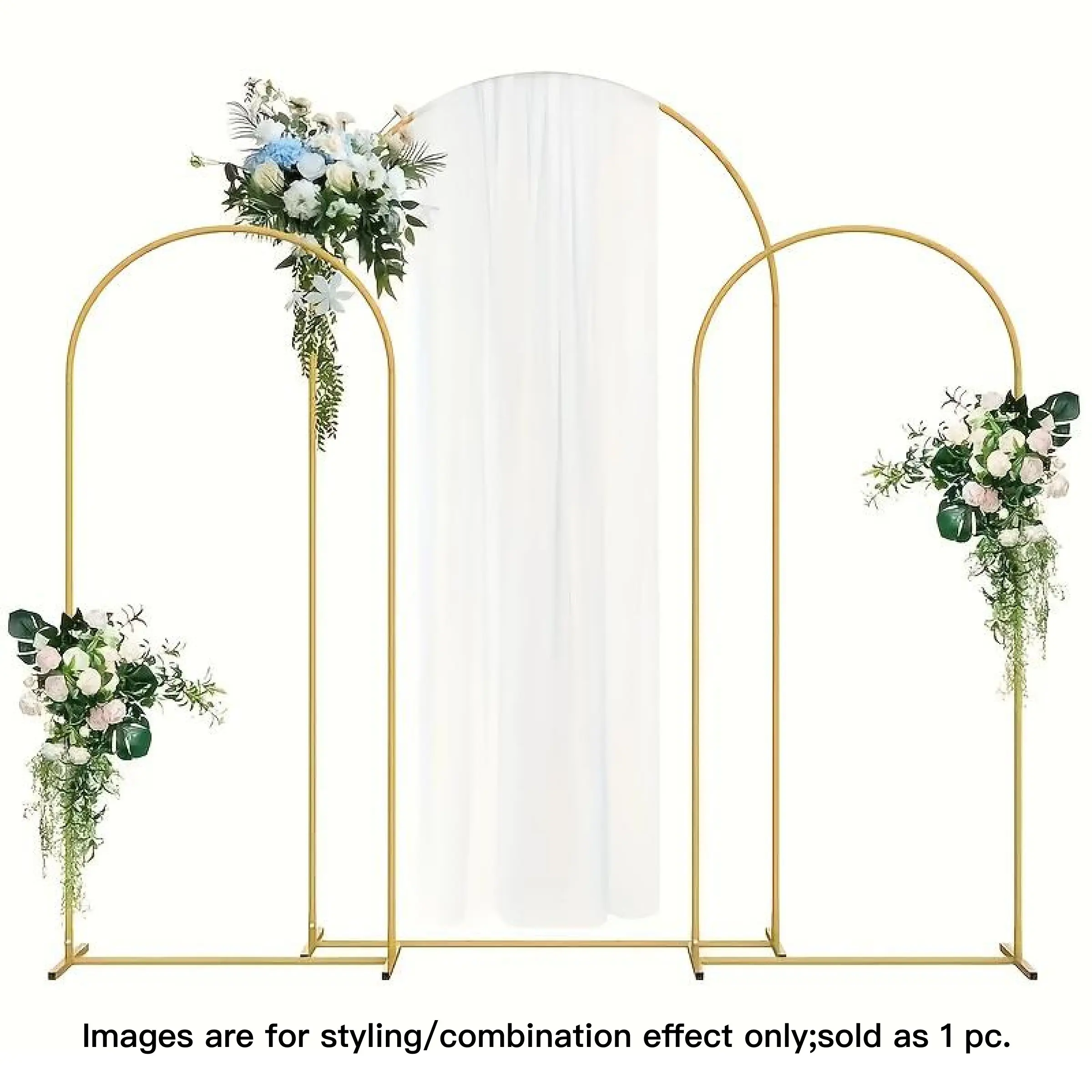 Gold Metal Arch Backdrop Stand Multi Size Garden Arch Frame for Wedding Birthday Graduation Party Easy Assembly Reusable Decor Wedding Background Arch Wedding Arch Decoration Wedding Party Decorations Arched Backdrop Frame