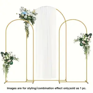7.2ft Gold Metal Wedding Arch Backdrop — Heavy-Duty Reinforced Base, Indoor/Outdoor Large Ceremony Arch for Balloons & Floral Displays, Flowers, Party Decor