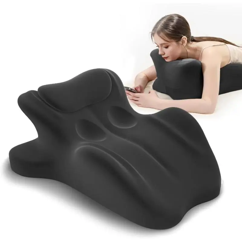 Sweet Spot Pillow, Chiro Monk Pillow, 27° Angle Perfect Position Ergonomic Contoured Support Pillow, Multi-Functional Memory Foam Lounger Cushion Back Support (Black)