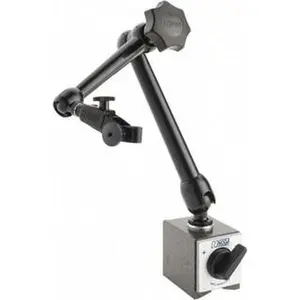 Noga Magnetic Indicator Base: 60 mm Base Length, 50 mm Base Width, 55 mm Base Height, with On, Off Switch 80 kg Magnetic Pull, Articulated Arm MG71003