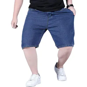 Jorts for Men Baggy Elastic Waist Pull On Denim Shorts Plus Size Straight Loose Jean Shorts Teen Boys Denim Jorts