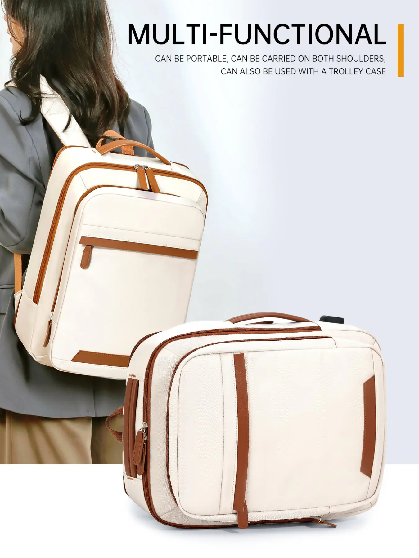 Large Capacity Expandable Travel Backpack, Easyjet Airline Bag, Hand Carry Luggage, Multifunctional Luggage, 45x32x22 Cm, Anti-Theft Pocket Design, Fits 16 Inch Laptop
