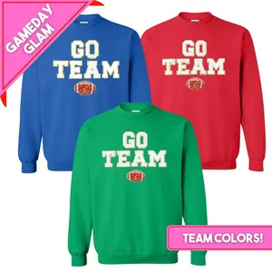 Team Colors 'Go Team' Gameday Glam Football Letter Patch Sweatshirt