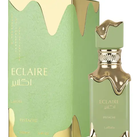 Lattafa ECLAIRE Pistache Unisex High Quality Fragrance, 3.4oz/100ml Standard Size Single Item, Classic Bottle, Timeless Delightful Scent with Nutty Green Undertone, Delightful Scents