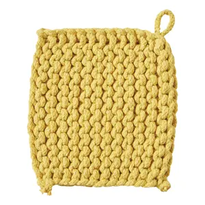 Crochet Trivet Potholder - Yellow