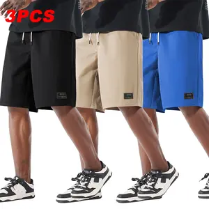 Men’s 3-Pack Casual Shorts, Ice-Cool Quick-Dry Fabric, Breathable and Non-Clammy, Suitable for Daily Commuting, Sports, Fitness, and Home Wear