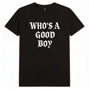 Women's "WHO'S A GOOD BOY" Slogan Print Round Neck Crop Tee, Crop Top, Fashion Casual Crew Neck T-shirt for Daily Holiday Vacation Outdoor Wear, Ladies Clothes for Summer, Womenswear