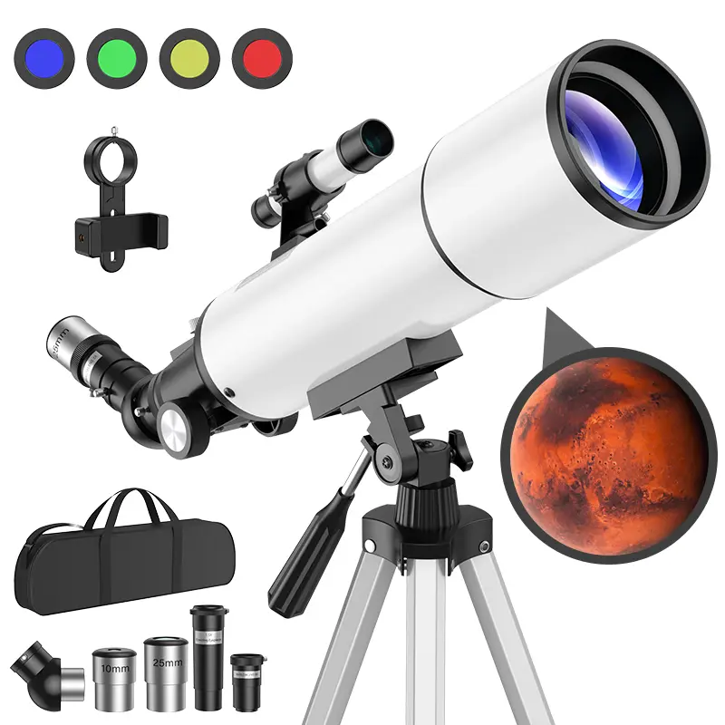 New 90 Large-Aperture Astronomical Telescope with Upgraded Stable Metal Frame, H25E Retractable Lens, 3x Magnifier, 5x24 Plug-In Finderscope, 45-Degree Erecting Prism for Adults and Children’s Starry Sky Exploration, Explore The Starry Sky