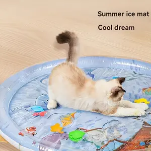 Pet Water Play Mat | 2-in-1 Cool Pad & Toy for Cats!, Cat Bed Liner, Water-Fillable & Inflatable Dual-Use Mat, Pet Toy, Dog House, Cat House