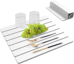 Large Stone Drying Matt Kitchen Counter, 24x16 Quick Dry Absorbent Stone Dish Drying Mats for Kitchen