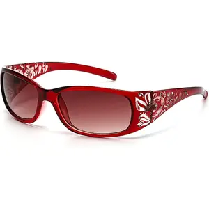 willochra fashion Y2K Polarized Sunglasses for Women Rhinestone Wrap Around Rectangular Sunglasses UV400 Protection