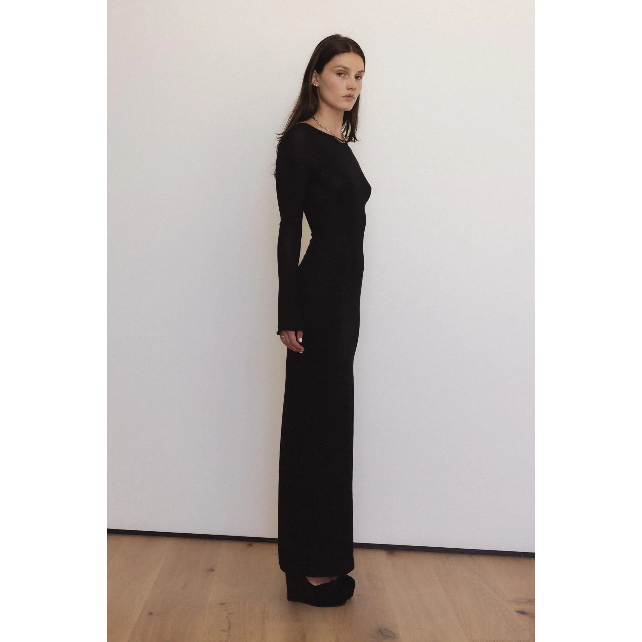 Demeter Long Sleeve Dress in Midnight