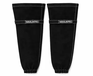 MaalikPro Leather Welding Work arm Sleeves - Heat & Flame Resistant Arm Protection for Men & Women - Heavy Duty Suede Leather - Ideal for Welding & Industrial Work - One Size Fits All