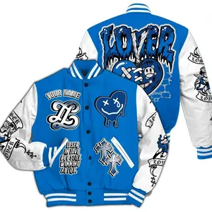Varsity Jacket To Match Blueberry 12s - LOVER LOSER Custom Name Baseball Varsity Jacket All Over Print 50M