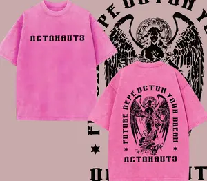 Dark Avant-Garde Style Heavyweight Washed Black Chinese Mythology Youth Line Art Totem Tee, Edgy Trendy Loose Men's Crew Neck T-Shirt