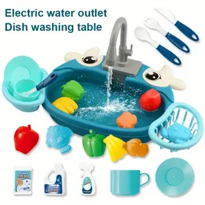 Kids Interactive Engaging Handwashing Toy Kitchen Sink Set, Educational Imaginative Pretend Play Toy, Family & School Fun Role-Play Game, Unisex Gift for Boys & Girls, Playset