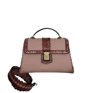 Pre-owned Bottega Veneta Lambskin Crossbody Bags Piazza Medium Pink CPU1127