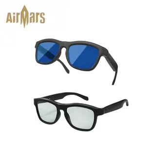 Airmars GV90 Bluetooth smart glasses feature intelligent touch control, a built-in AI assistant, UV400 protection, dual-color lens switching, low power consumption, long battery life, and dual noise reduction channels.