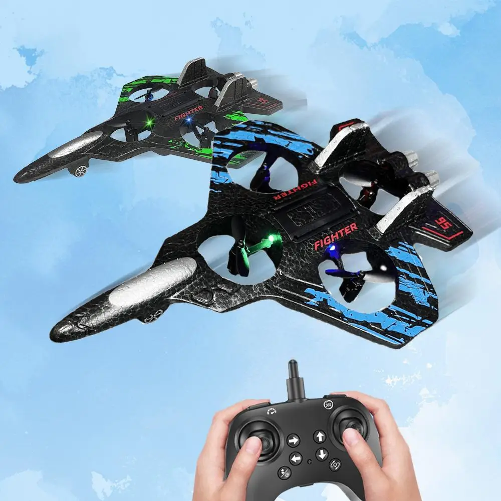 Remote Control Airplane, 1 Count 4-axis Drone with Remote Control, Foam Glider, Gravity Sliding Airplane, Outdoor Electric Remote Control Toys for Bir