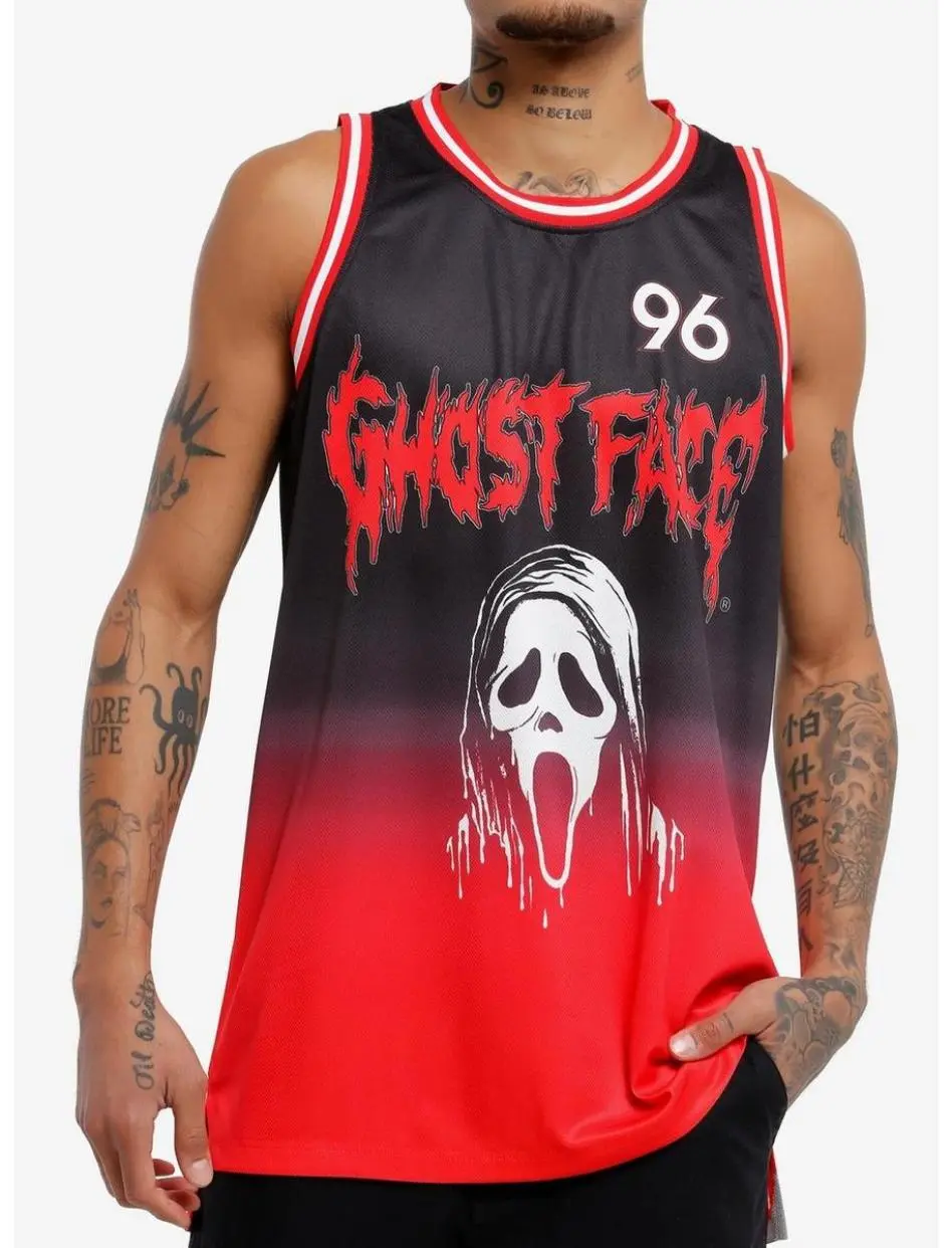 Ghost Face Ombre Basketball Jersey, Classic Fashion, Fits Every Occasion, Full Color Selection, Pick Your Favorite