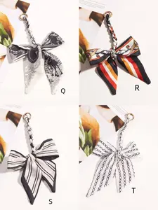 Boho Style All-Over Print Scarf Strap, Butterfly Knot Design, Polka Dot Bow Accessory, Versatile Bag Decoration, Trendy Bag Charms for All Seasons