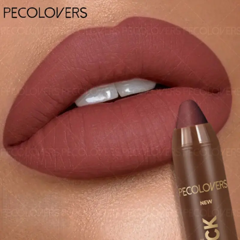 1PC Lipstick Lip Products Makeup Creamy Matte Velvet Nude Dark Brown Lip Glaze Smooth Texture Coffee Chocolate Liptint Lipgloss