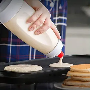 Hand-cranked batter mixing bottle, batter dispenser, cream mixing and distribution pot, pancake mixing bottle with scale, precise control, easy to clean, professional kitchen utensils