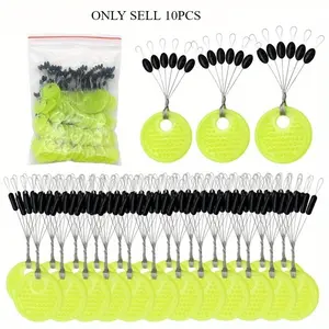 10Group Set Rubber Silicon Space Bean Sea Carp Fly Fishing Black Rubber Oval Stopper Fishing Float Fishing Bobber Fishing Tackle Fishing Accessories Kit Fishing Equipment