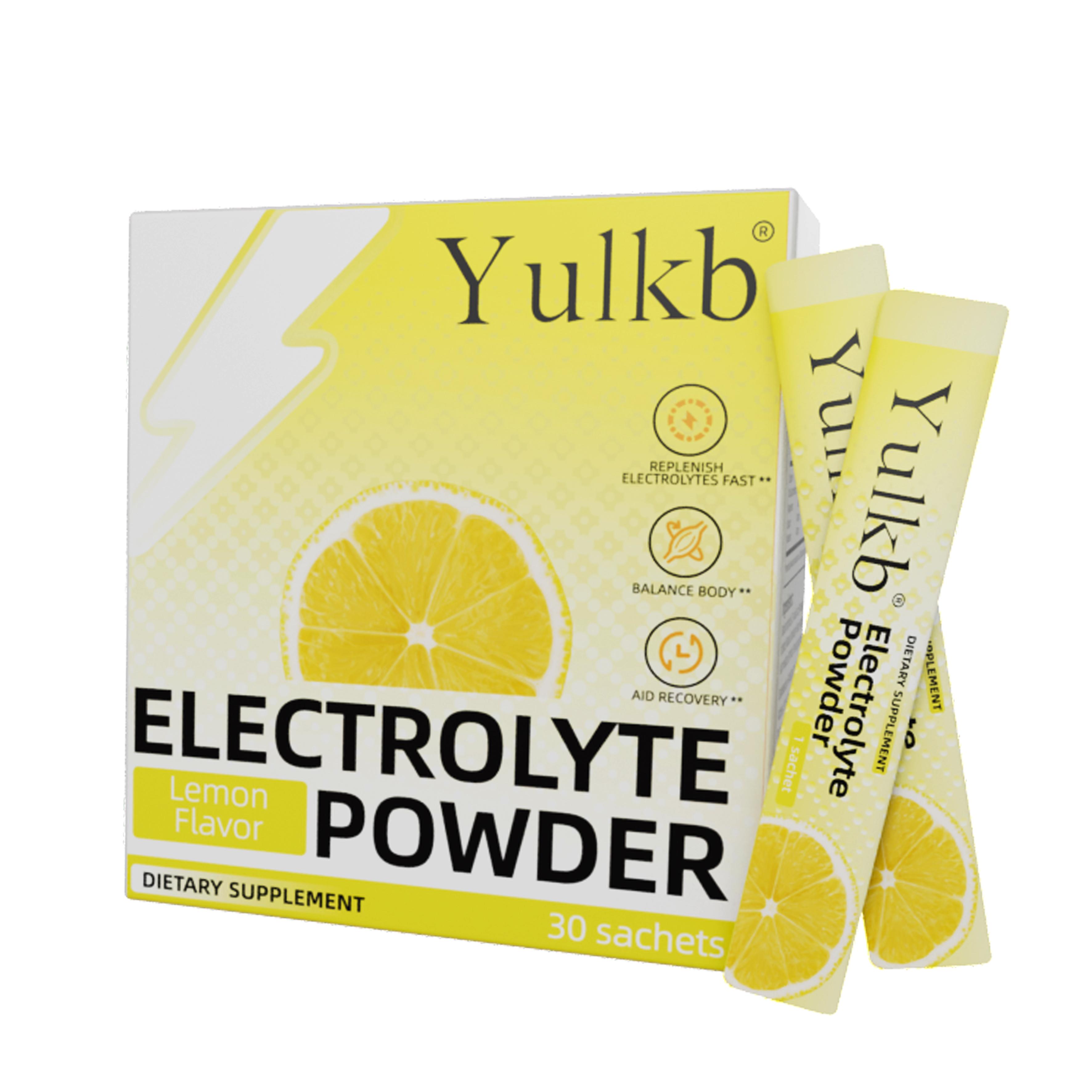 YULKB Electrolyte Powder—Apple, Strawberry, and Lemon Flavors—Sugar-Free Hydration Supplement, Rich in Magnesium, Potassium, and Sodium—Suitable for Ketogenic Diets, Vegans, and Fasting Periods; Zero-Calorie Electrolyte Drink