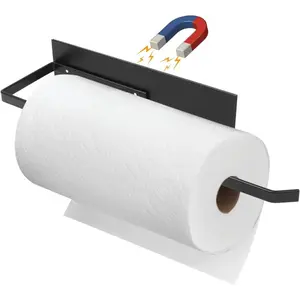 2pcs Magnetic Paper Towel Holder for Fridge – Wall Mount Paper Towel Roll Holder for Kitchen & Bathroom, Strong Magnet Organizer for Refrigerator, Grill, Washing Machine