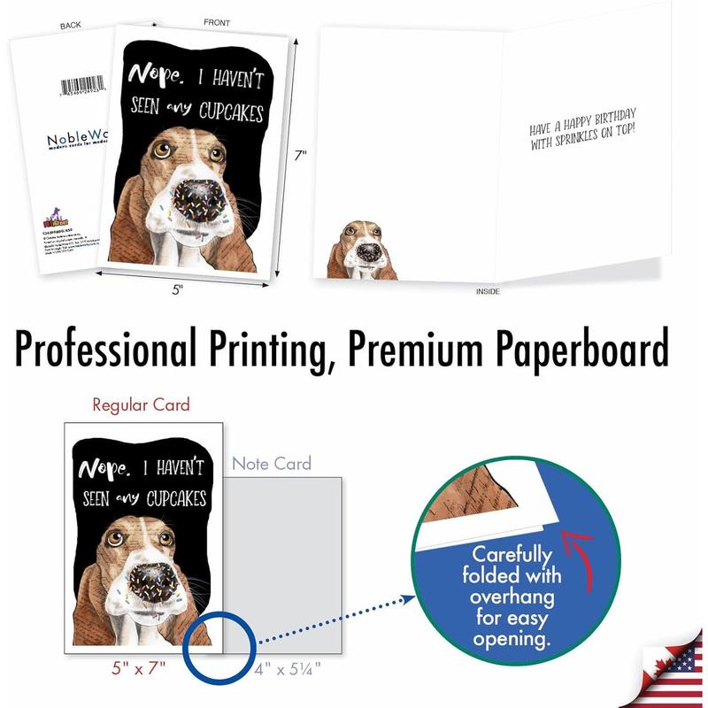 1 Funny Animal Birthday Card w/Envelope  Cute Puppy Card for Birthdays  Dog Antics Sprinkle Nose C3639ABDG