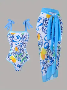 Women's Fashion Two-Piece Swimsuit Set, Stylish One Piece Swimwear, Comfortable Beach Wear, Perfect for Pool & Vacation, Floral Print Swimsuits