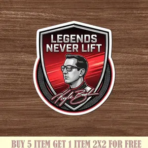 Kyle Busch Memorial Sticker Magnet, NASCAR Racing Legend Decal, Legends Never Lift Tribute Sticker D
