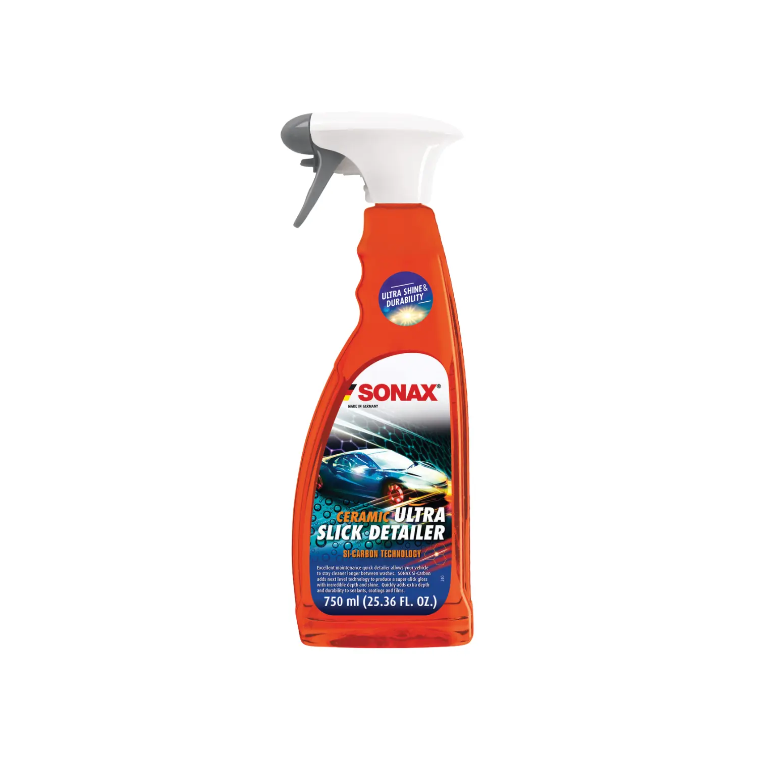 SONAX XTREME Ceramic Ultra Slick Detailer - Waterless Spray Wax, Surface Cleaner for All Wrapped Vehicles, 750ml with Smooth Gloss & Mirror Shine