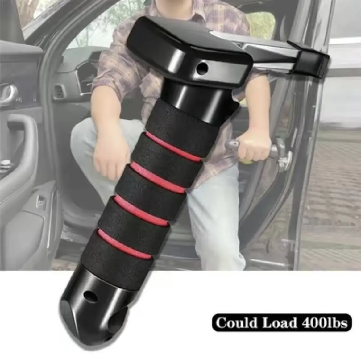Car Handle Cane Car Door Handle for Elderly, Upgrade Multifunctional Cars Handles Assist Support, Handles Door Latch for Seniors and Handicapped (red)