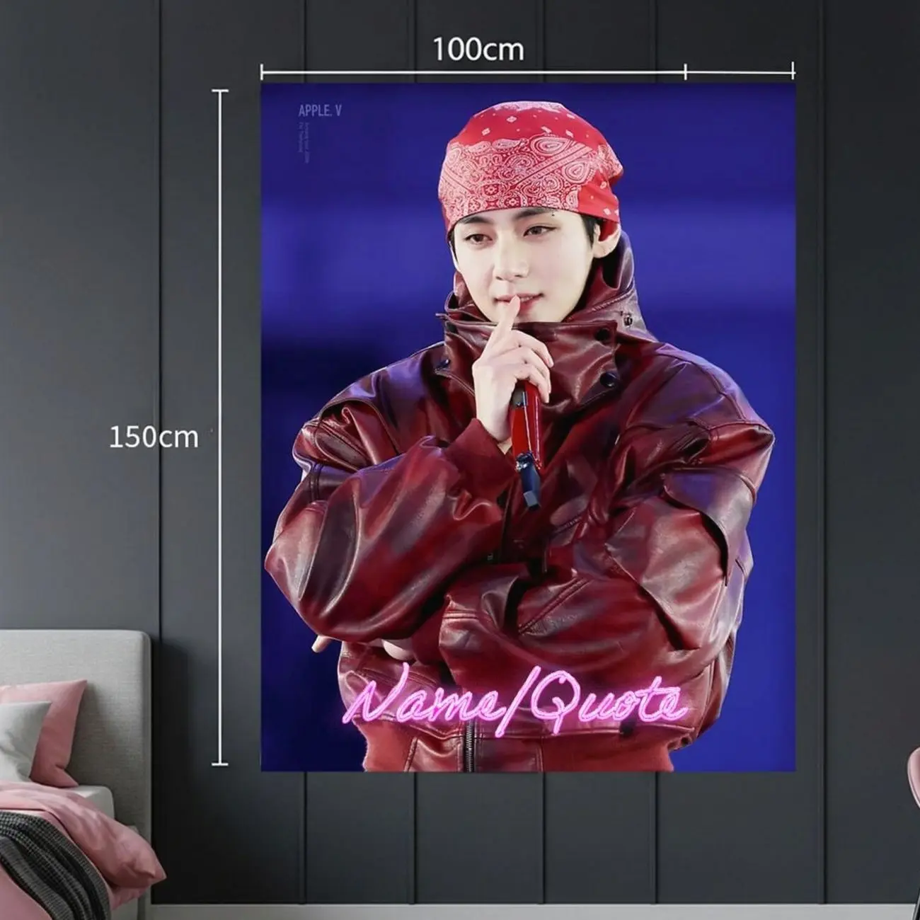Taehyung Hanging Tapestry | Bantan Boys | Personalized Wall Art | Polyester Fabric | Ship Flag Banner