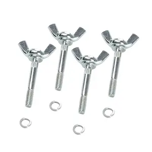 4 Packs Wing Bolt Replacement Kits for Drywall Stilts, Galvanized Iron Wing Butterfly Screws Bolts Replacement Accessories for Construction Painting Tripod
