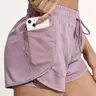 Women's 2-IN-1 Drawstring Pocket Sports Gym Shorts, Sporty Quick Dry Wrap Track Shorts for Running Yoga Gym Workout, Summer Outfits 2024, Stretch Shorts, Sports Clothing for Summer