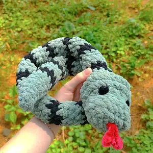 Big Snake- Handmade Crochet Snake Amigurumi Plushie Toy Decor Stuffed Animal