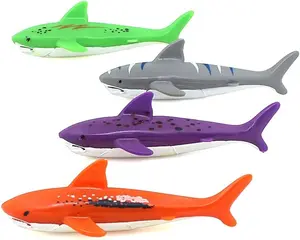 Summer Spring Gift 4 Pack Diving Pool Toy Underwater Swimming Throwing Diving Torpedo Shark