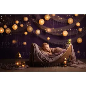 Lantern Princess Newborn Digital Backdrop