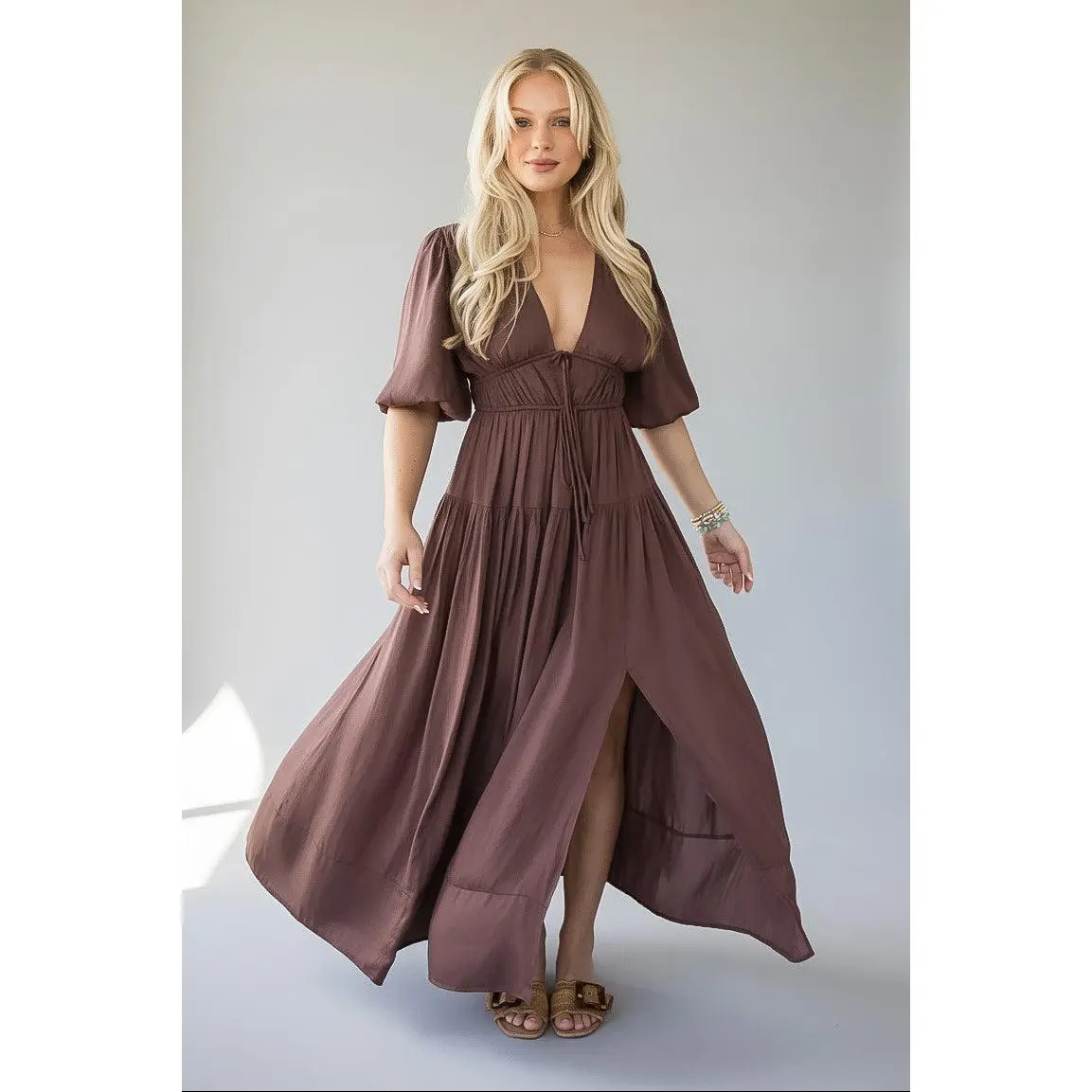 Beautifully Yours Brown Maxi Dress