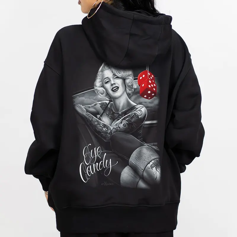 David Gonzales Art Dga Fresh Cuties Eye Candy Marilyn Monroe Ladies , Chicano Clothing, Lowrider Style, Mexican Clothign, Hoodie For Men And Women