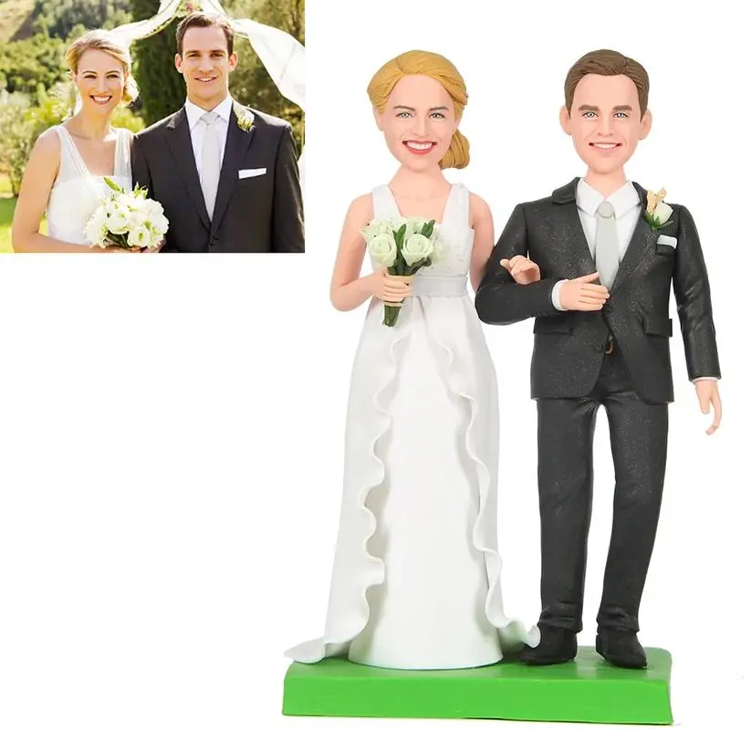 Custom Handmade Bobblehead Doll – Personalized Clay Figure Sculpture, Gift for Couples, Pet Memorial, Family Keepsake, Car Ornament Decor