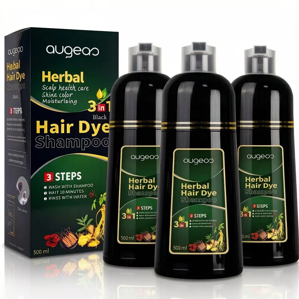 3-in-1 Hair Dye Shampoo, Instant Gray Hair Coverage in 15-30 Mins, Plant-Based Herbal Formula, Ammonia-Free Hair Color & Beard Dye, Long-Lasting 3-4 Weeks, Salon-Quality Results, Easy One-Wash Black Hair for Men & Women, TikTok Made Me Buy It