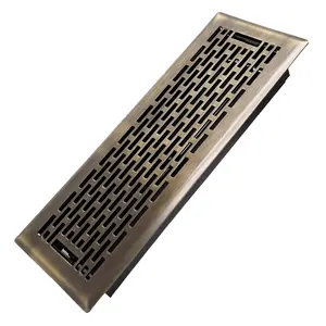 4x12 Inches Heavy Duty Walkable Floor Register - Easy Adjust Air Supply Lever Decorative Floor Vent Covers - Boston Design Vent Covers for Home